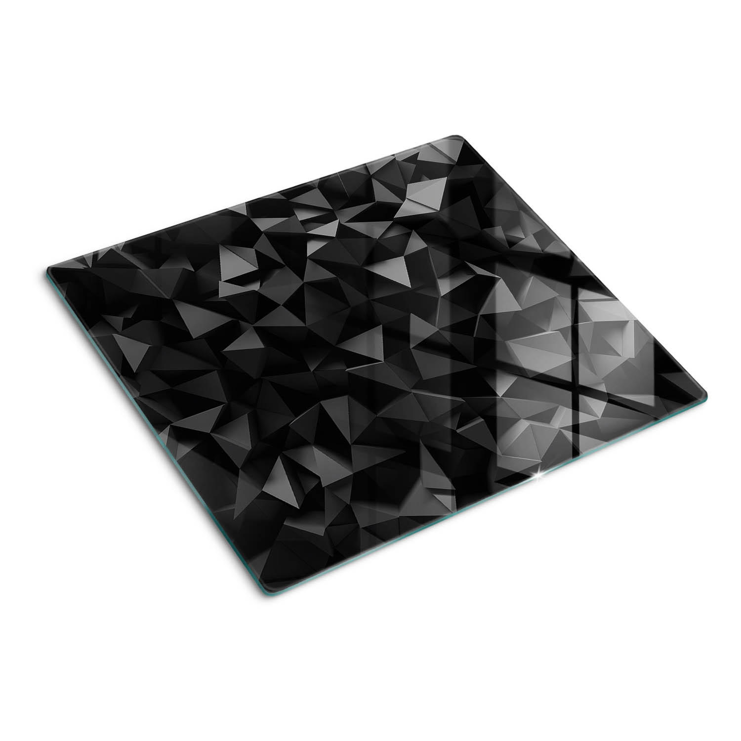 Tulup Glasplatte Schwarz 60x0.4x52 cm