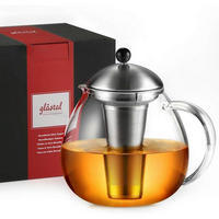 TEEKANNE 1500 ml Borosilikatglas mit Edelstahl-Teesieb - Transparent, Glas (19/19cm)