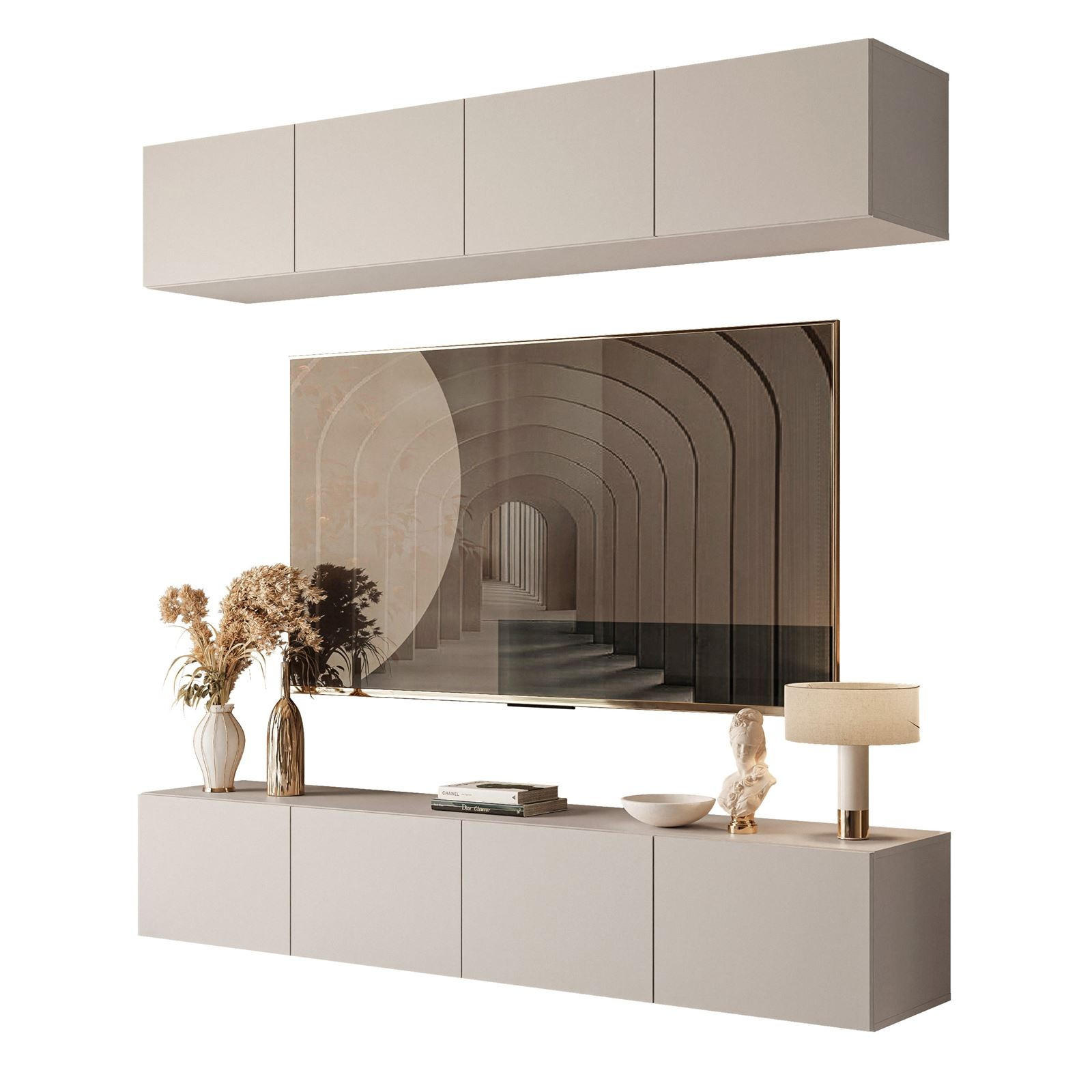 HÄNGENDE WOHNWAND COLGANTE KASCHMIR mit LED Beleuchtung - Kaschmir, Holzwerkstoff (200/36/40cm) - Lookway