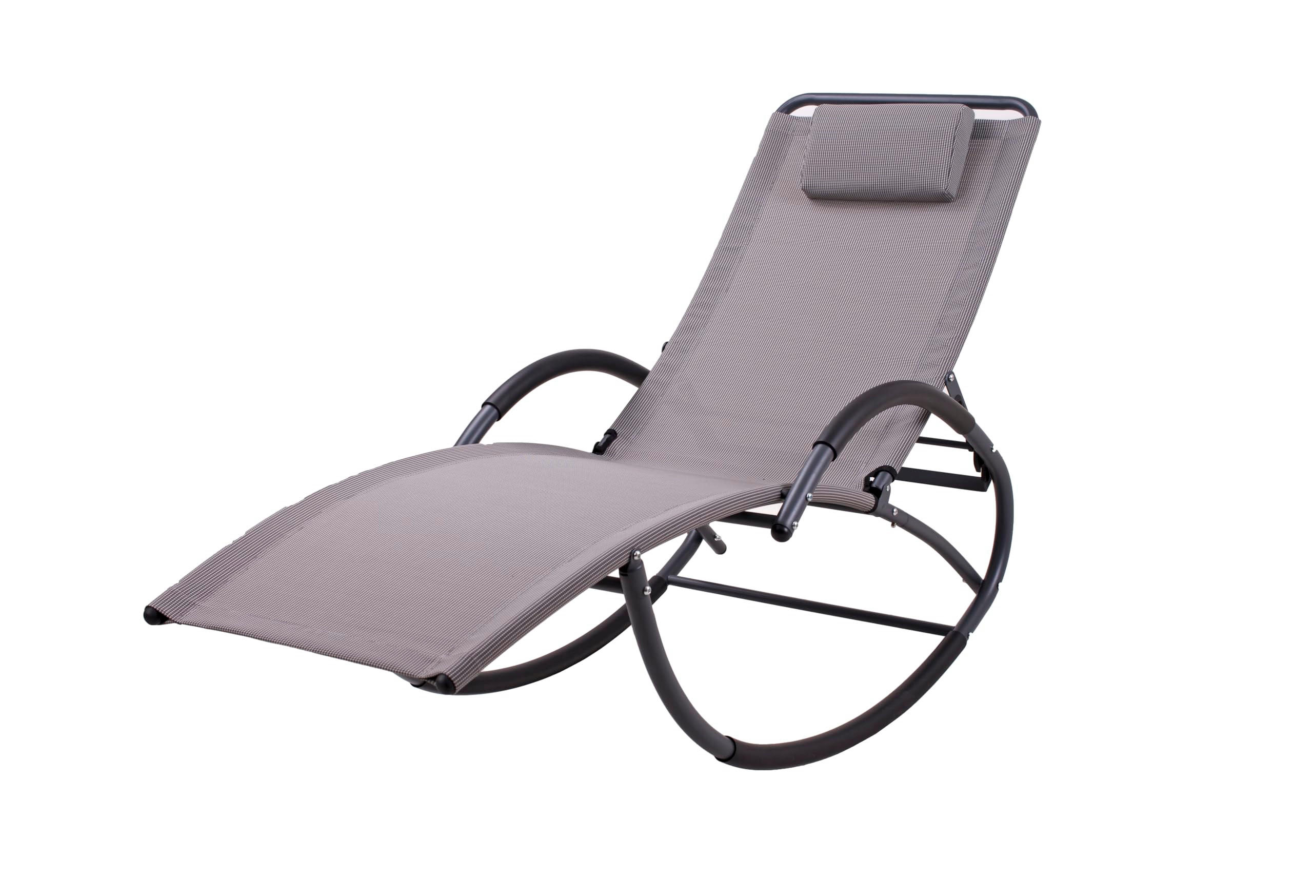 SCHAUKELLIEGE Lucia Stahl Grau Stahl Sonnenliege Relaxliege Gartenliege - Grau, Metall (63/106/177cm) - DELUKE