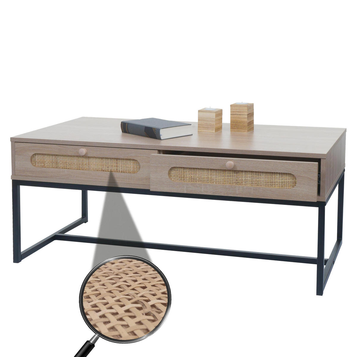 COUCHTISCH eckig Eiche Dekor - Eichefarben, Holz (51/107/45cm) - MCW