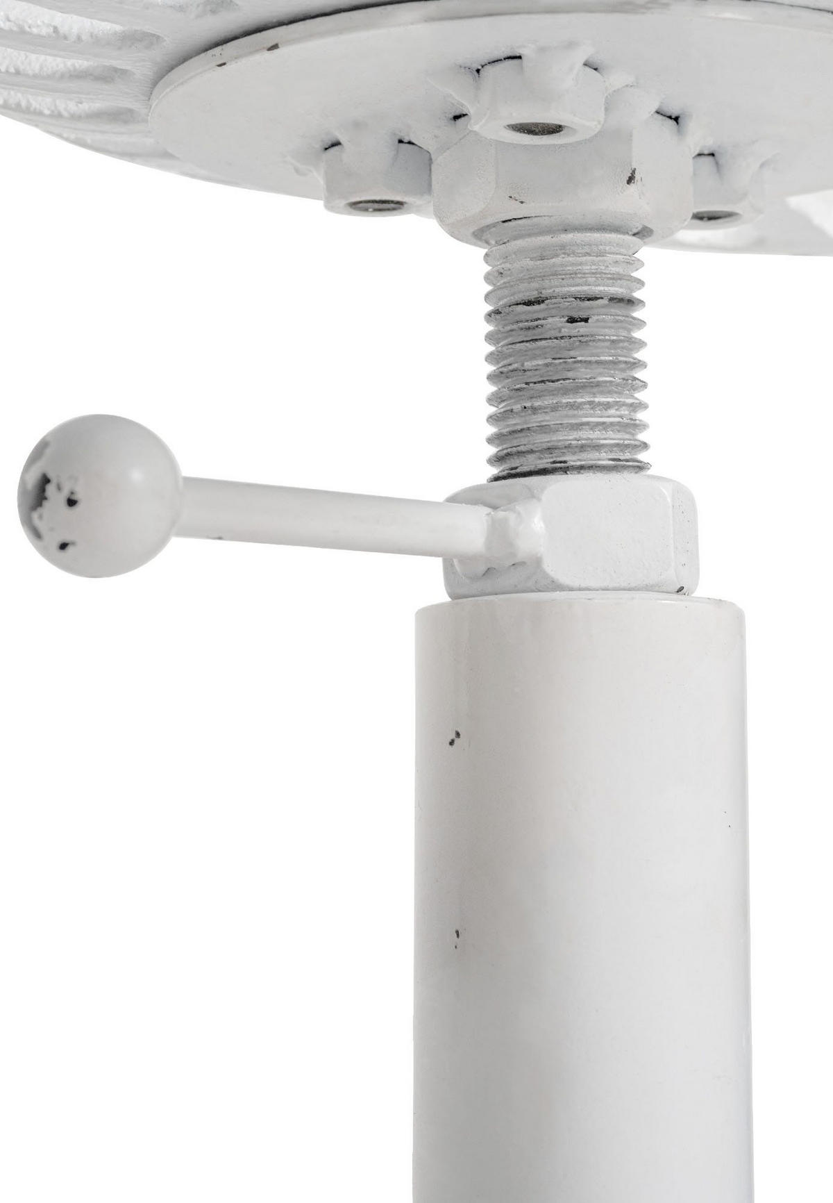 BARHOCKER Metall Antik Weiß - Weiß, Metall (44/56/34cm) - CLP