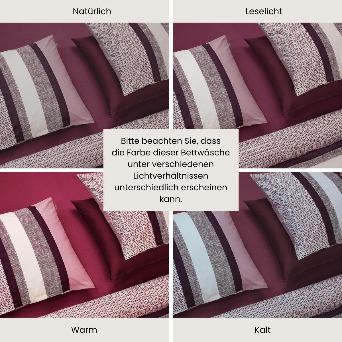 BETTWÄSCHESET Siena - Renforcé - 2-teilig - 135 x 200 cm - Burgund - Rotbraun, Textil (135/200cm) - SCHIESSER