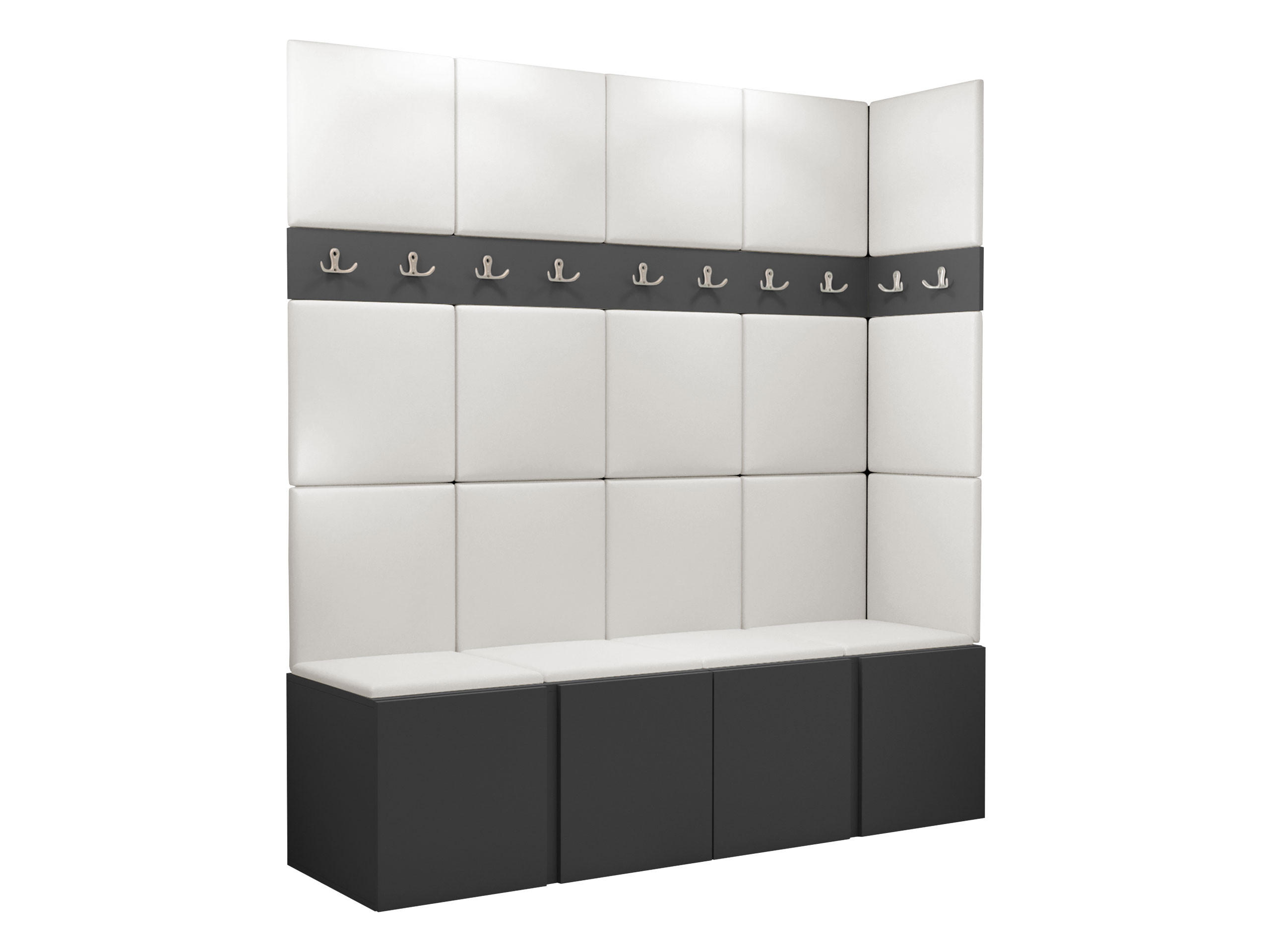 GARDEROBEN-SET Orion II - Graphitfarben/Weiß, Holzwerkstoff/Kunststoff (168/186/46cm) - MIRJAN24