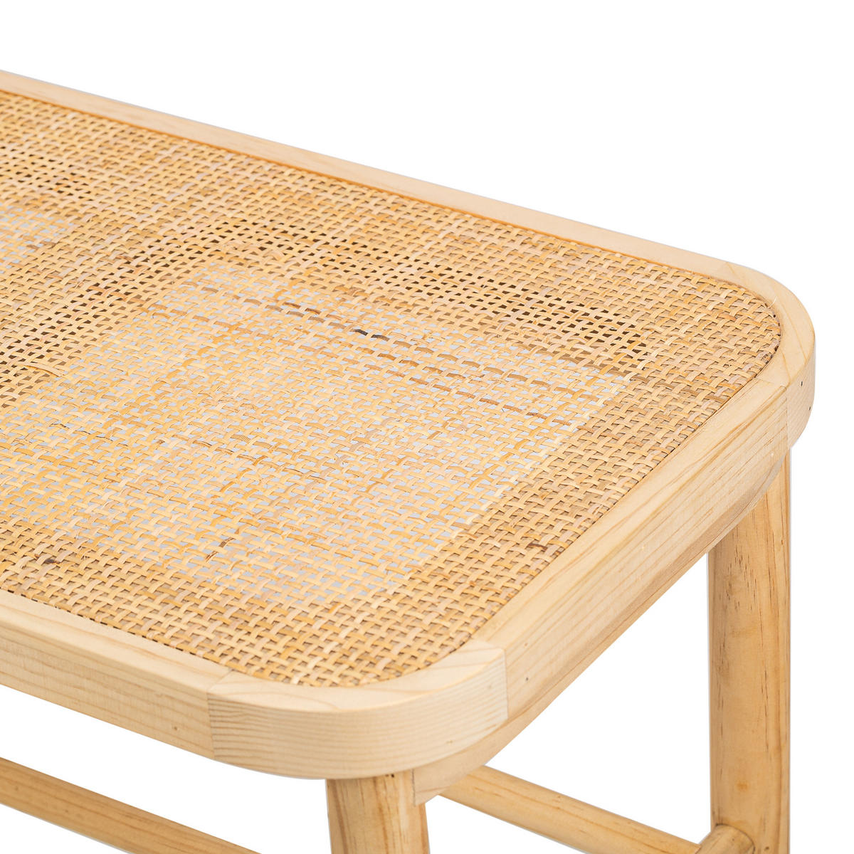 SITZBANK Rattan Beige - Beige, Holz (90/45.5/35cm) - Nordlys