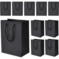 GESCHENKTÜTE 10 Stück Set Schwarz 18 x 10 x 23 cm - Schwarz, Papier (10/23/23cm)