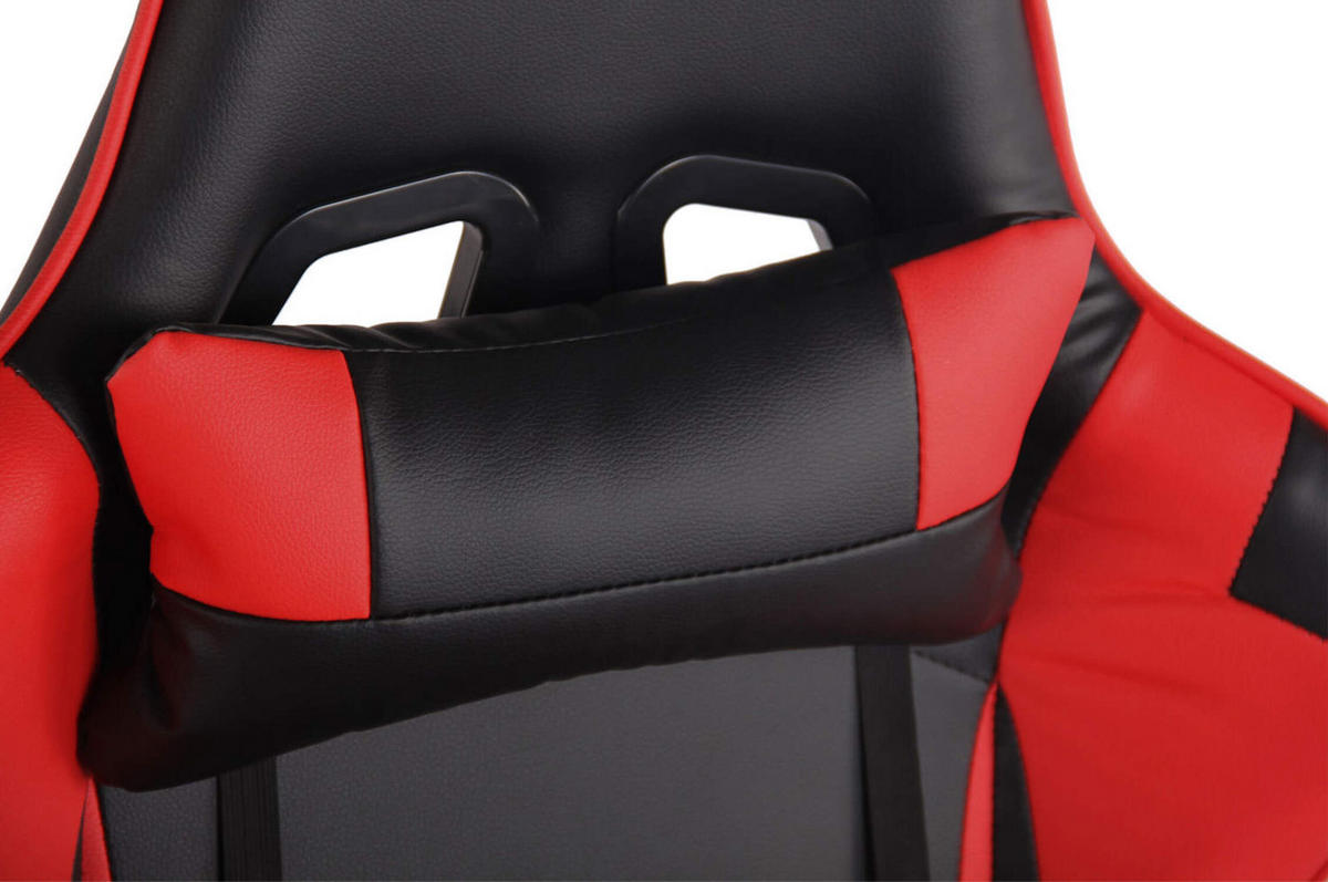 BÜROSTUHL Mirage, Kunstleder Schwarz/Rot - Rot, Kunststoff/Textil (65/138/50cm) - TPFLiving