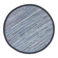 FLICKENTEPPICH rund aus Recycling-Denim 150 cm - Blau, Textil (150/150cm) - Homescapes