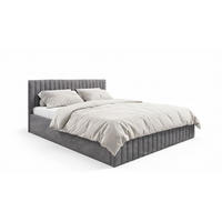 POLSTERBETT Sona Grau 90x200 cm, mit Bettkasten und hohem Kopfteil - Grau, Holzwerkstoff/Textil (90/200cm) - Bettso