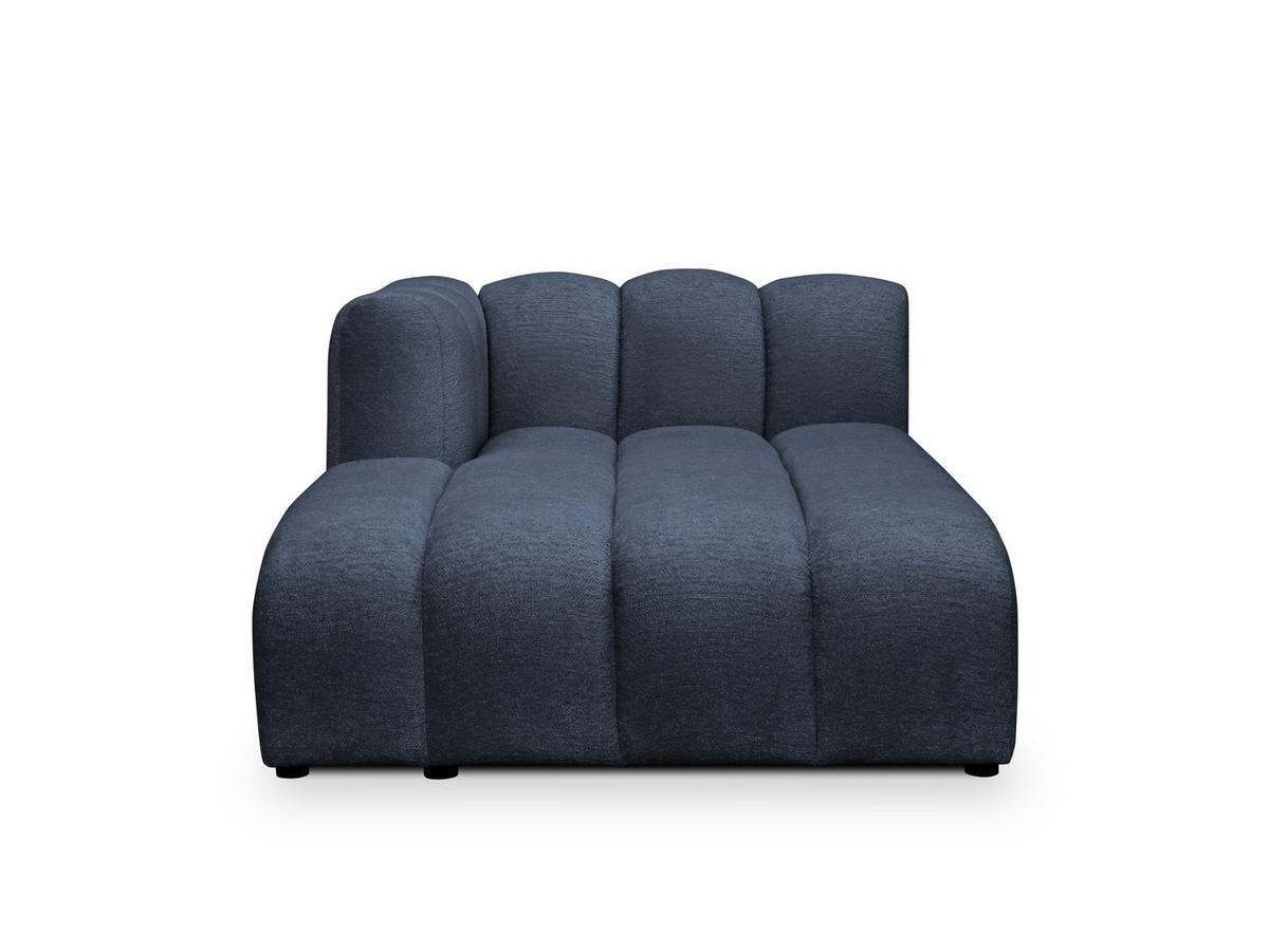 SOFAELEMENT Links Chenille Stoff Blau - Blau/Schwarz, Holzwerkstoff/Kunststoff (179/70/113cm) - Makamii