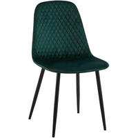 STUHL Samt Grün - Schwarz/Grün, Textil/Metall (44/88/54cm) - CLP