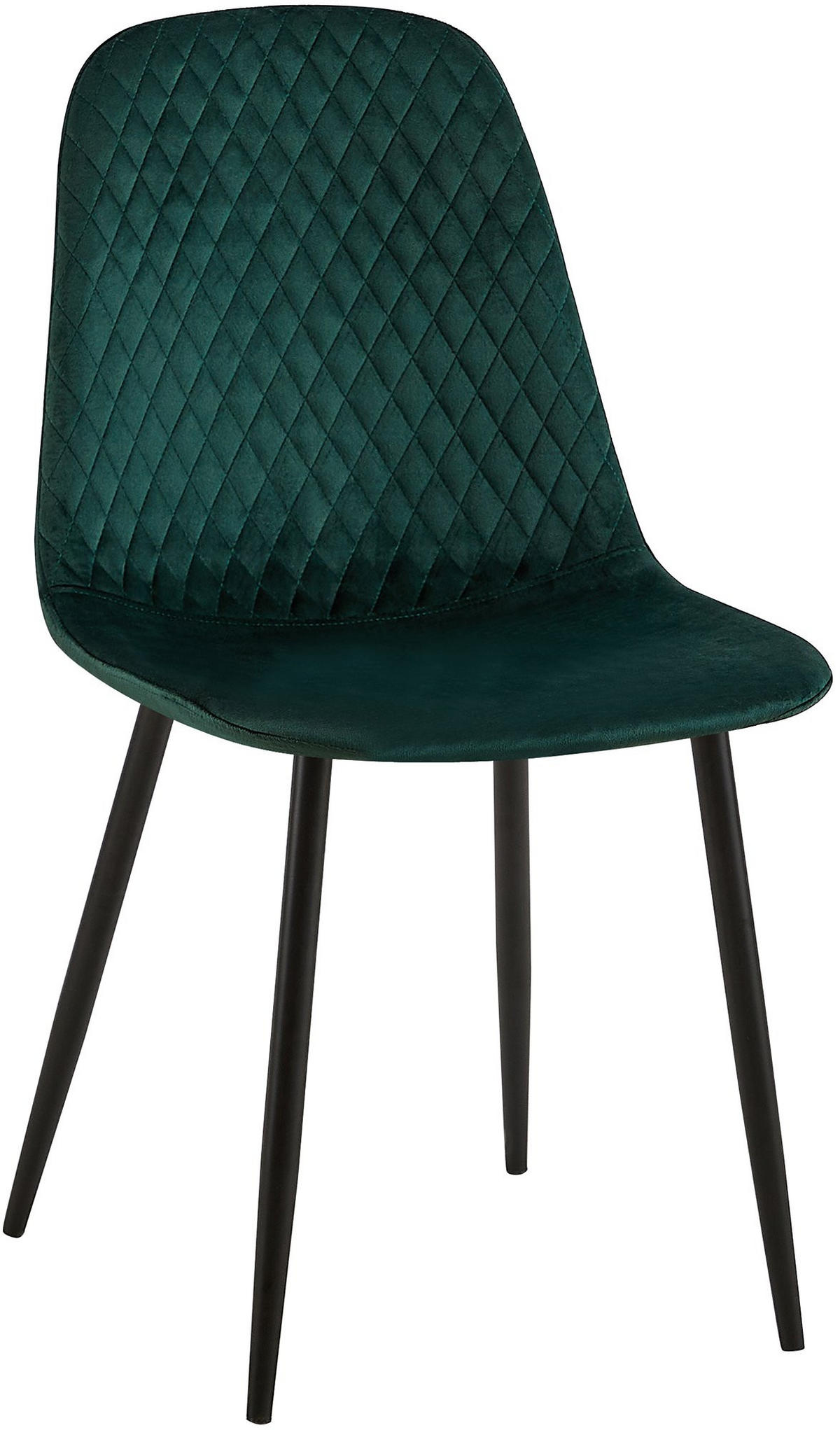 STUHL Samt Grün - Schwarz/Grün, Textil/Metall (44/88/54cm) - CLP