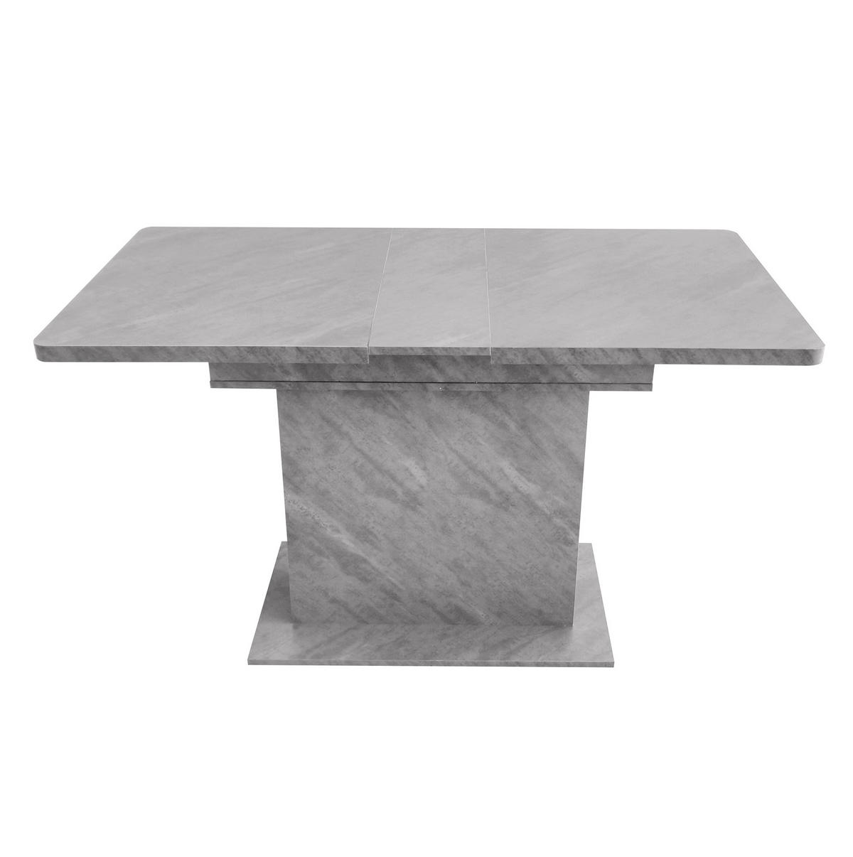 ESSTISCH 130/70/75 aus Spanplatte und Metall mit ausziehbarer Tischplatte und Stauraum - Grau, Holzwerkstoff (130/70/75cm) - OKWISH