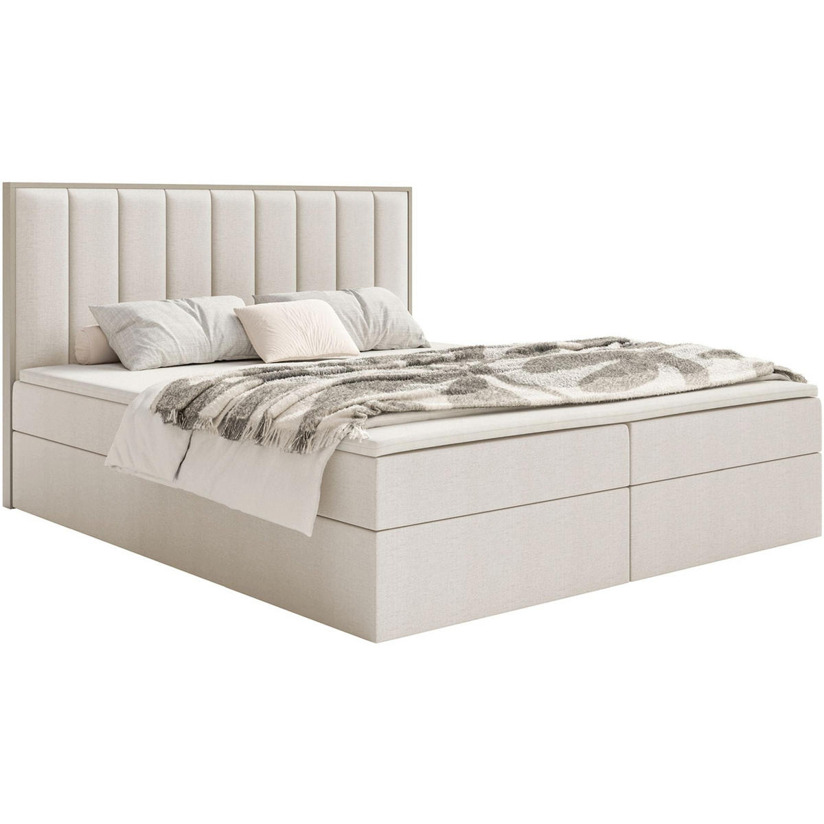 BOXBETT Togents Hellbeige Chenille hydrophob 160x200 cm - Ecru, Textil (160/200cm) - Selsey