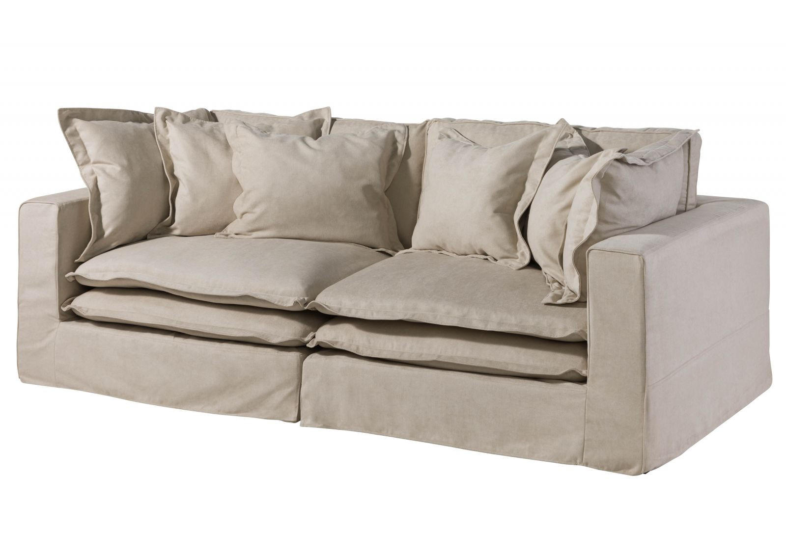 SOFA 2-Sitzer 238x117x90 beige SYLT - Beige, Kunststoff (238/90/117cm) - Massivmoebel24