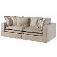 SOFA 2-Sitzer 238x117x90 beige SYLT - Beige, Kunststoff (238/90/117cm) - Massivmoebel24