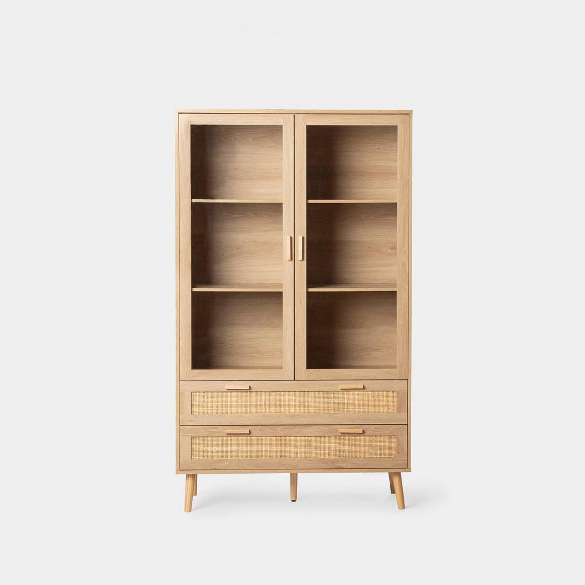 VITRINENSCHRANK DOPPELTER Tahiti Natürlich 100 cm x 170 cm - Naturfarben, Holzwerkstoff (100/170/40cm) - Klast Home