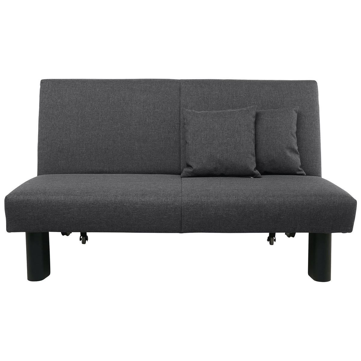 FALTSOFA Kalomira Bezug Flachgewebe Metall schwarz / graphit - Graphitfarben, Kunststoff (145/84/100cm) - 58aufmkessel