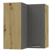 ECKHÄNGESCHRANK Kvantum W12/60 Graphit Matt / Eiche Artisan Matt 60 / 60 / 72cm - Graphitfarben/Eiche Artisan, Holz/Holzwerkstoff (60/72/60cm) - Feldmann-Wohnen