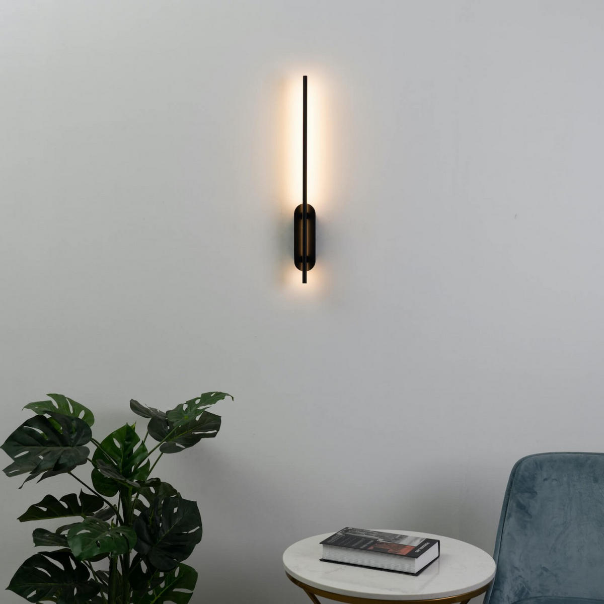 WANDLEUCHTE Taranto, Schwarz, 60cm - Schwarz, Metall (6/60/8cm) - KOSILUM