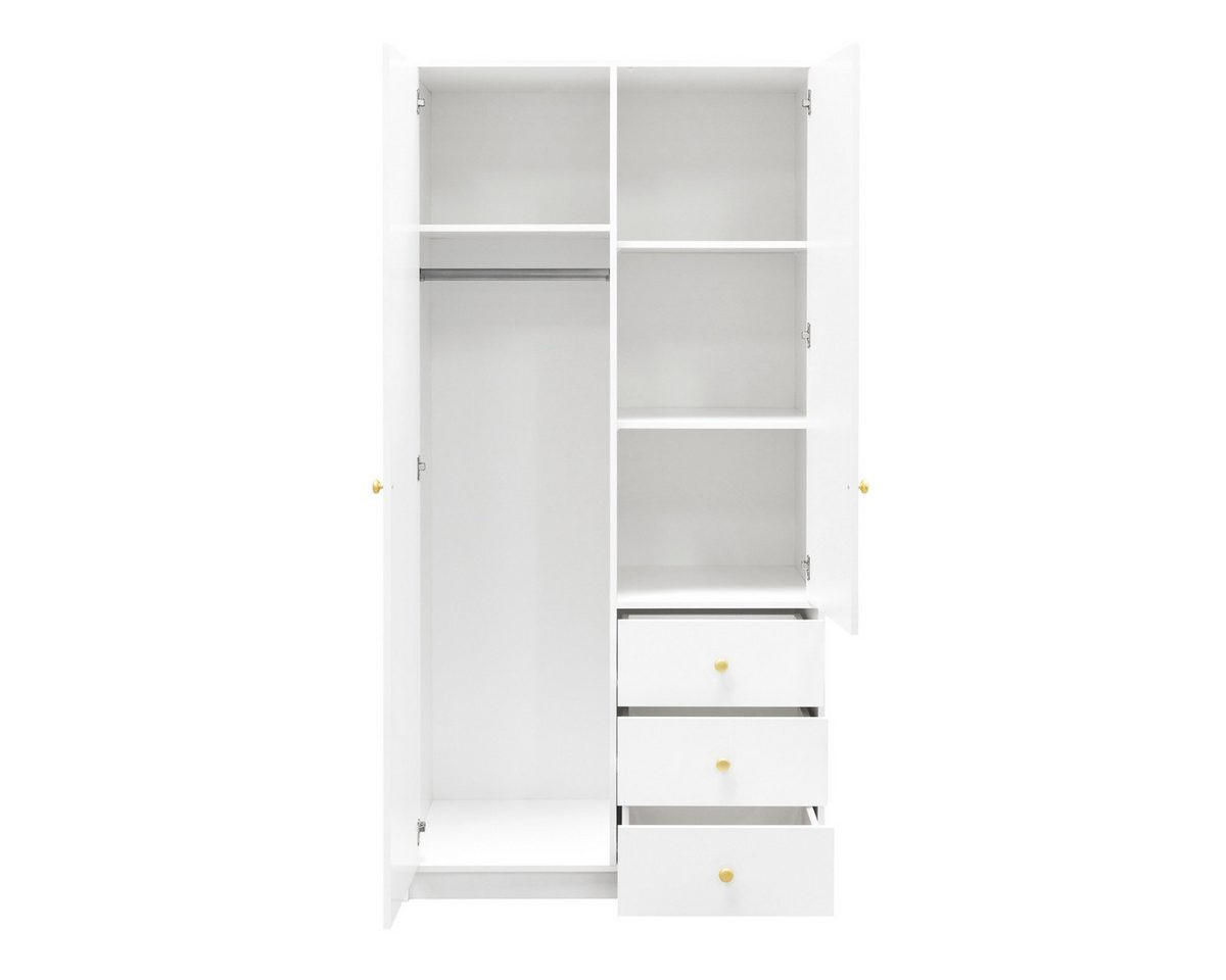 DREHTÜRENSCHRANK SEATTLE 100/200/58 cm in Schwarz - Schwarz, Holzwerkstoff (100/200/58cm) - Deine Möbel 24