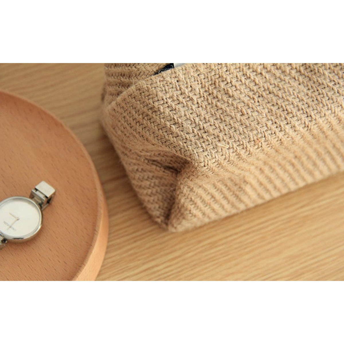 TASCHENTUCHBOX Gelb 22 x 10 x 10 cm Leinen und Baumwolle Wohnzimmer Schlafzimmer - Braun, Textil (10/10/22cm) - MCBOSON