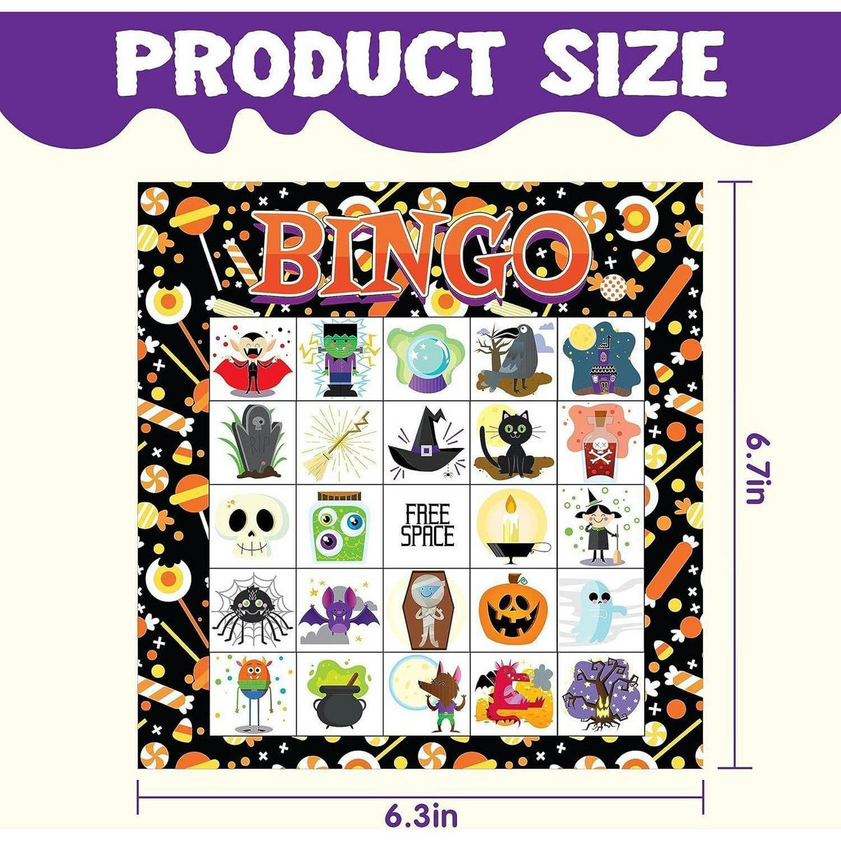 BINGO-SPIELSET Halloween 28 Spieler - Multicolor, Karton (16.6/17.6cm)