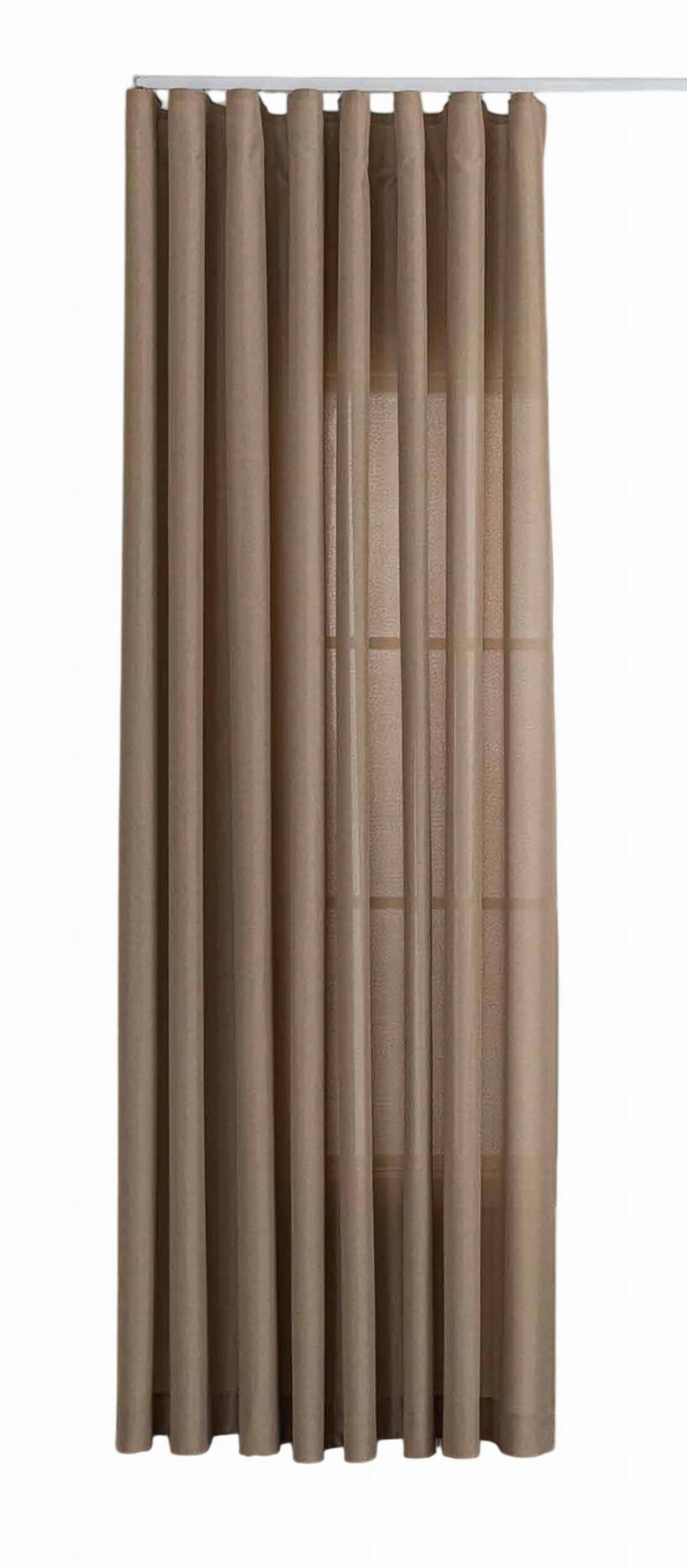 GARDINE Wellenvorhang Wien 245x300 cm Taupe - Taupe, Textil (300/245cm) - Gardinenbox