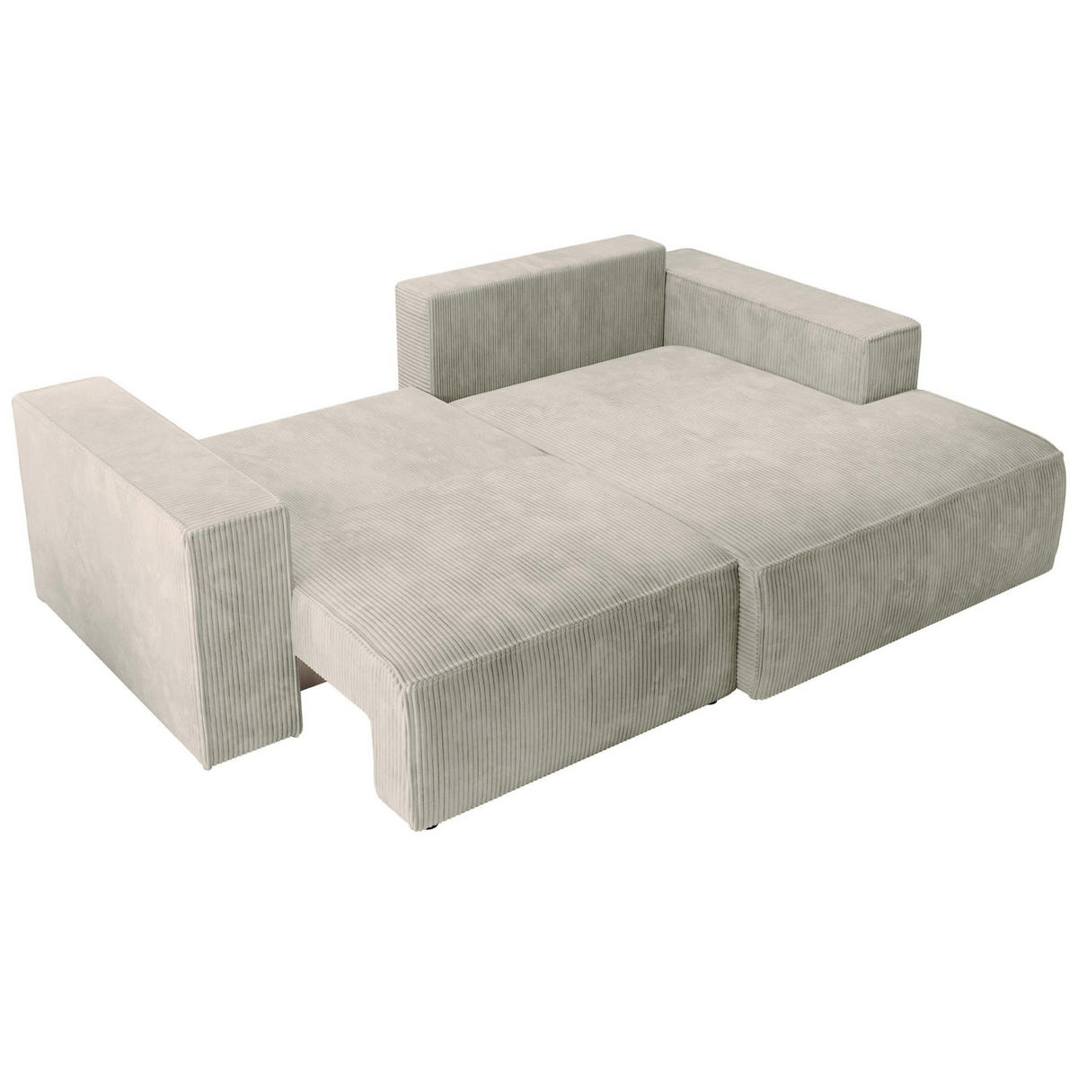ECKSOFA Farese Mini mit Cordbezug Greige, rechts - Taupe/Schwarz, Textil (167/240cm) - Selsey