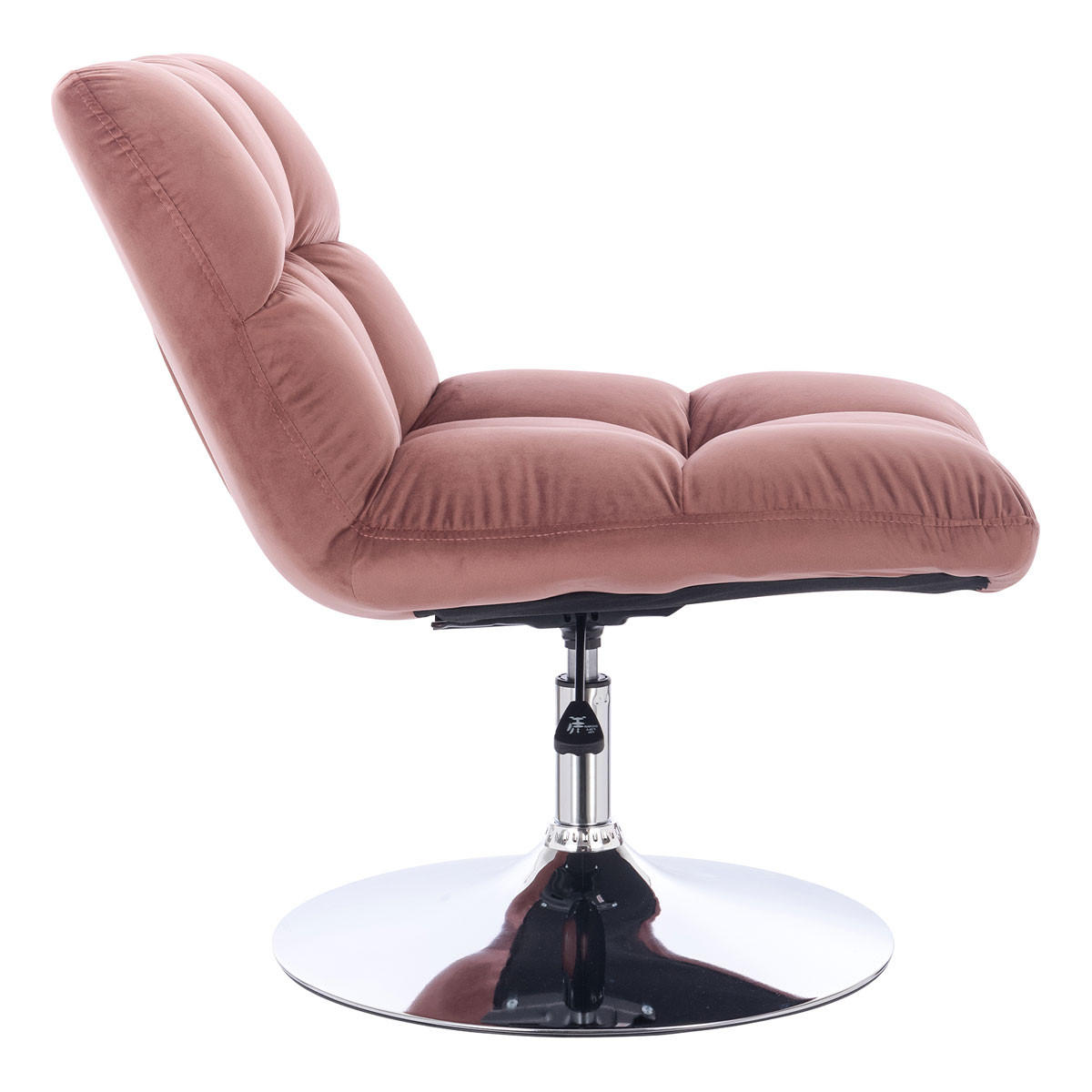 LOUNGESESSEL LAUREL Samt Altrosa - Silberfarben/Altrosa, Textil/Metall (75/87/75cm) - SVITA