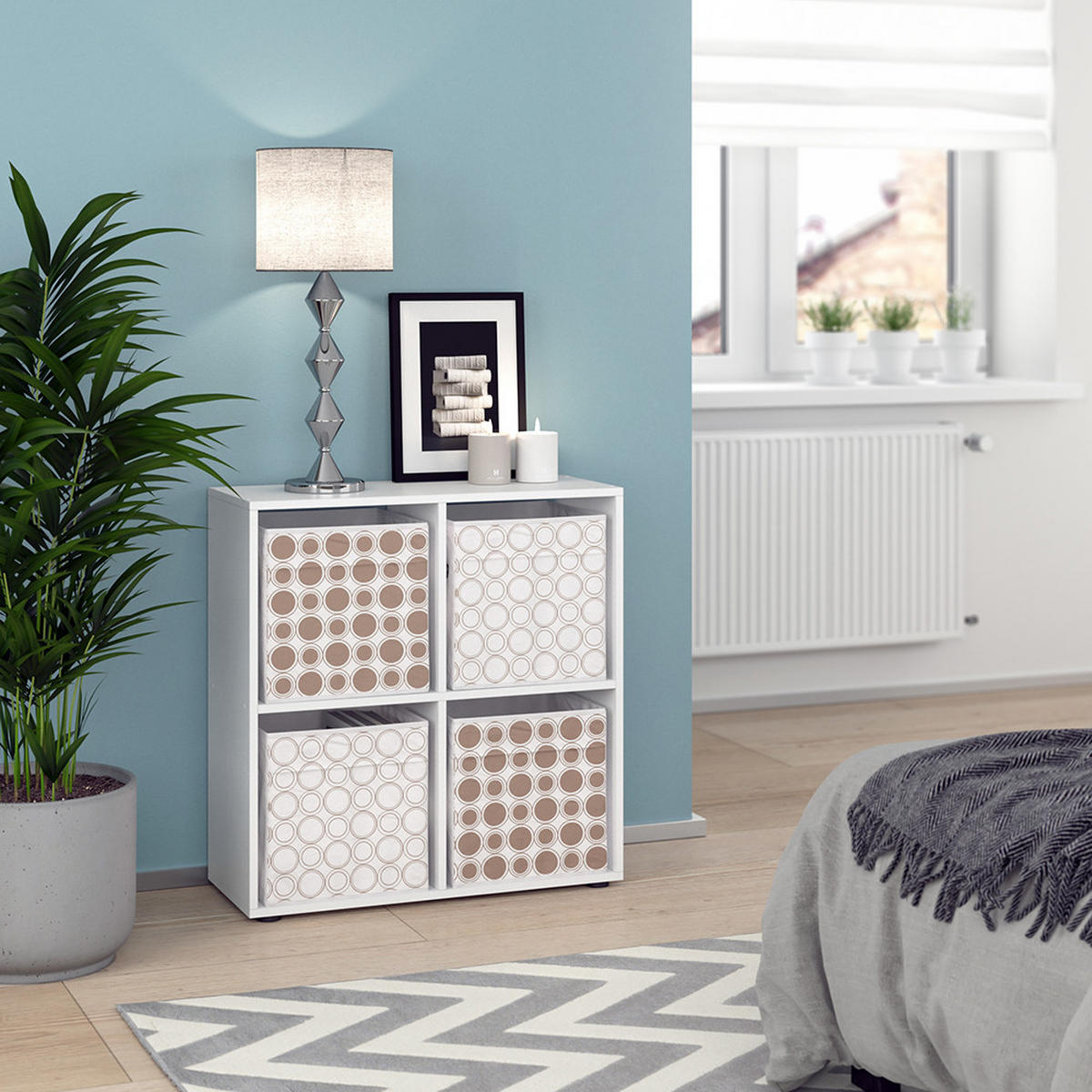 DĚLICÍ STĚNA Tetra Bílá - bílá, kompozitní dřevo (72.6/72/29cm) - Vicco