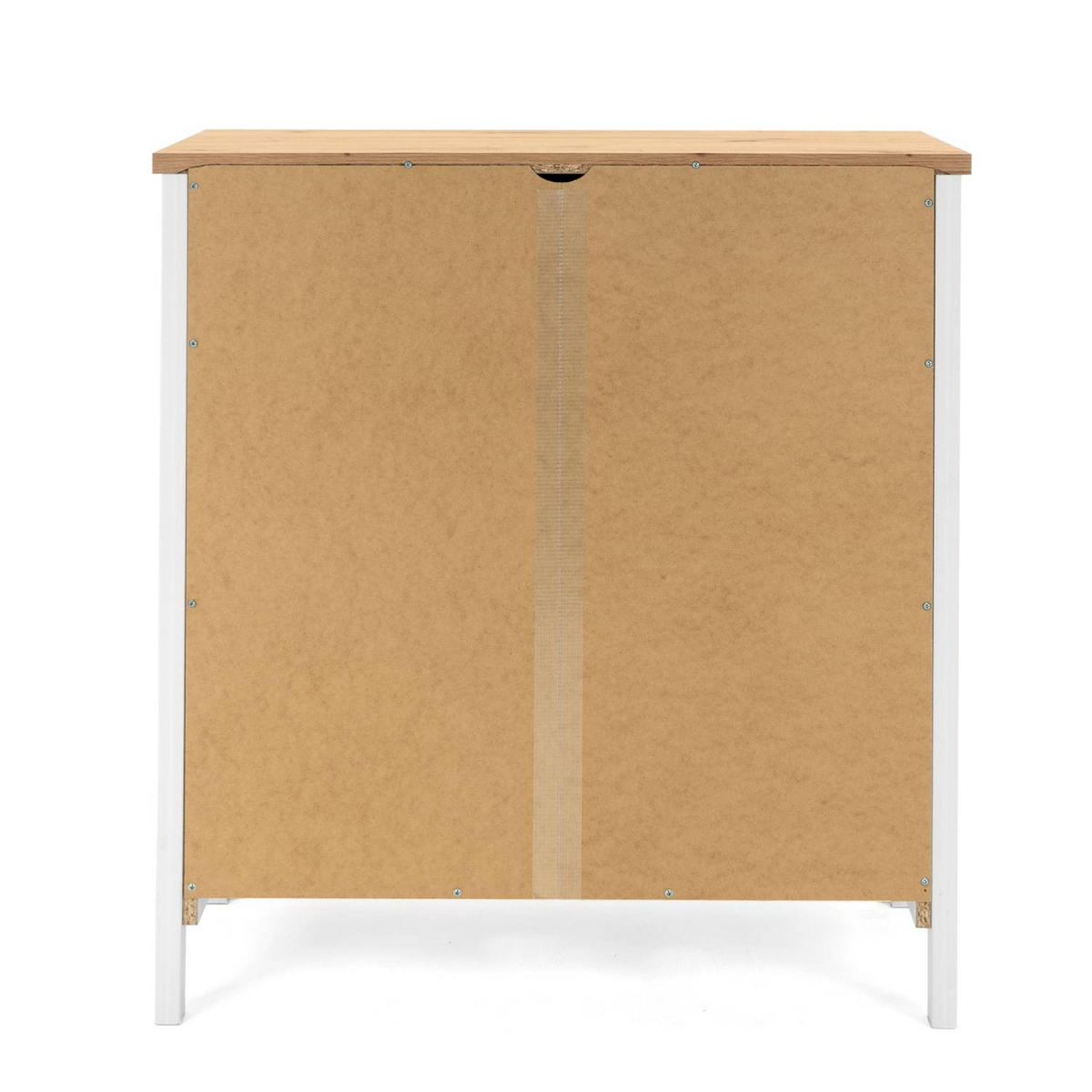 SIDEBOARD 80/90/40 cm Weiß, Natur - Chromfarben/Weiß, Holz (80/90/40cm) - Homestyle4u
