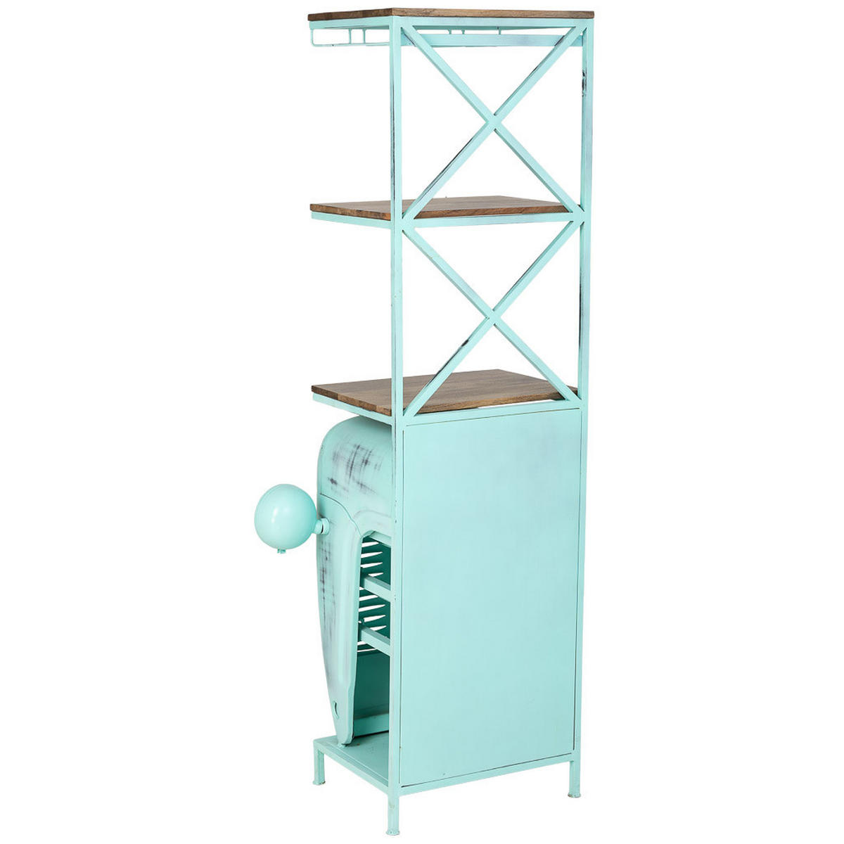 WEINREGAL, blau, 84x40x185cm - Blau, Metall (84/185/40cm) - Wanderlust