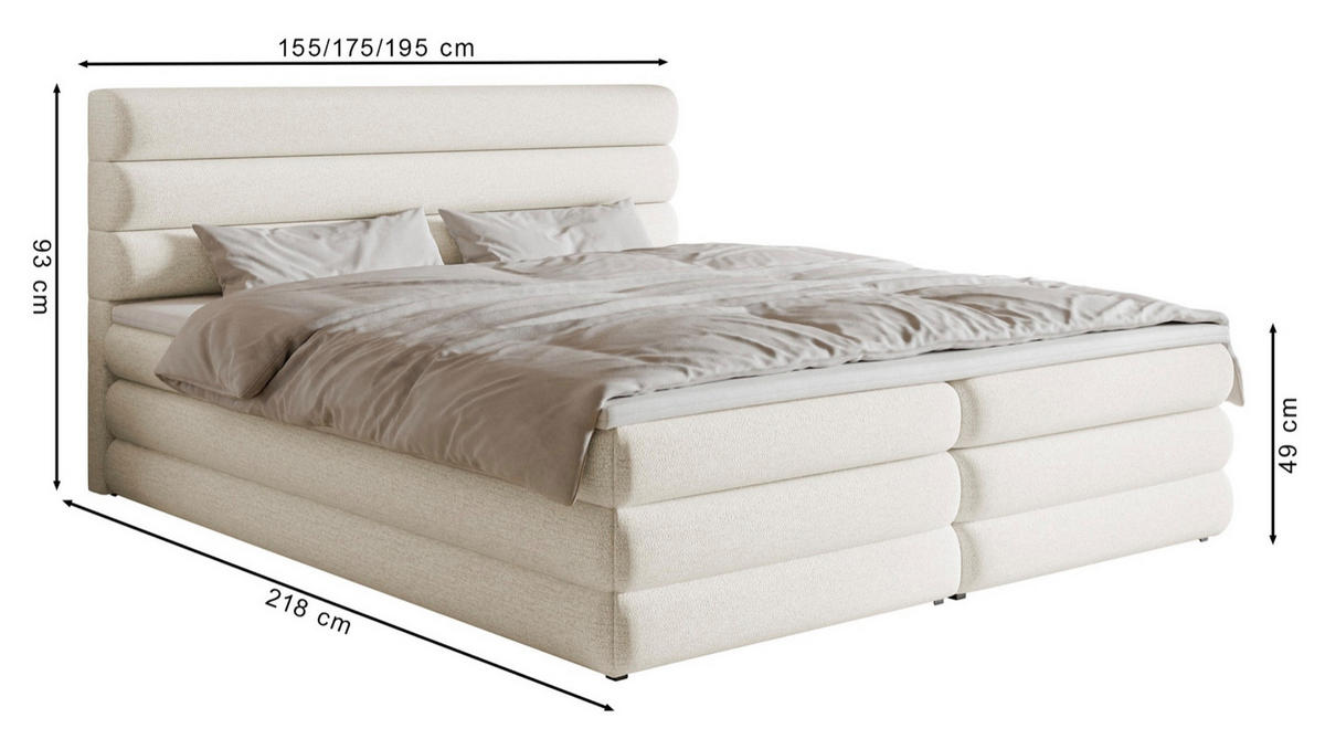 BOXBETT ALEGRE Kupferbraun 180x200 cm - Schwarz/Kupferfarben, Holz/Textil (180/200cm) - Selsey