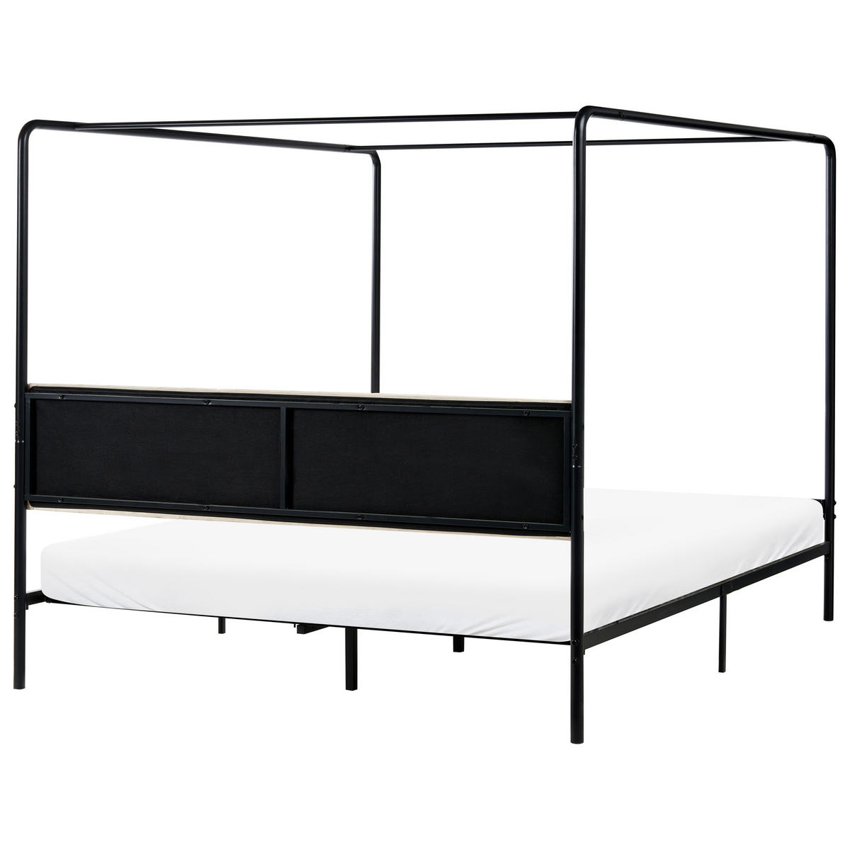NEBESOVÁ POSTEL Kov 180/200 cm Černá Mirabeau - černá/béžová, kov (180/200cm) - Beliani