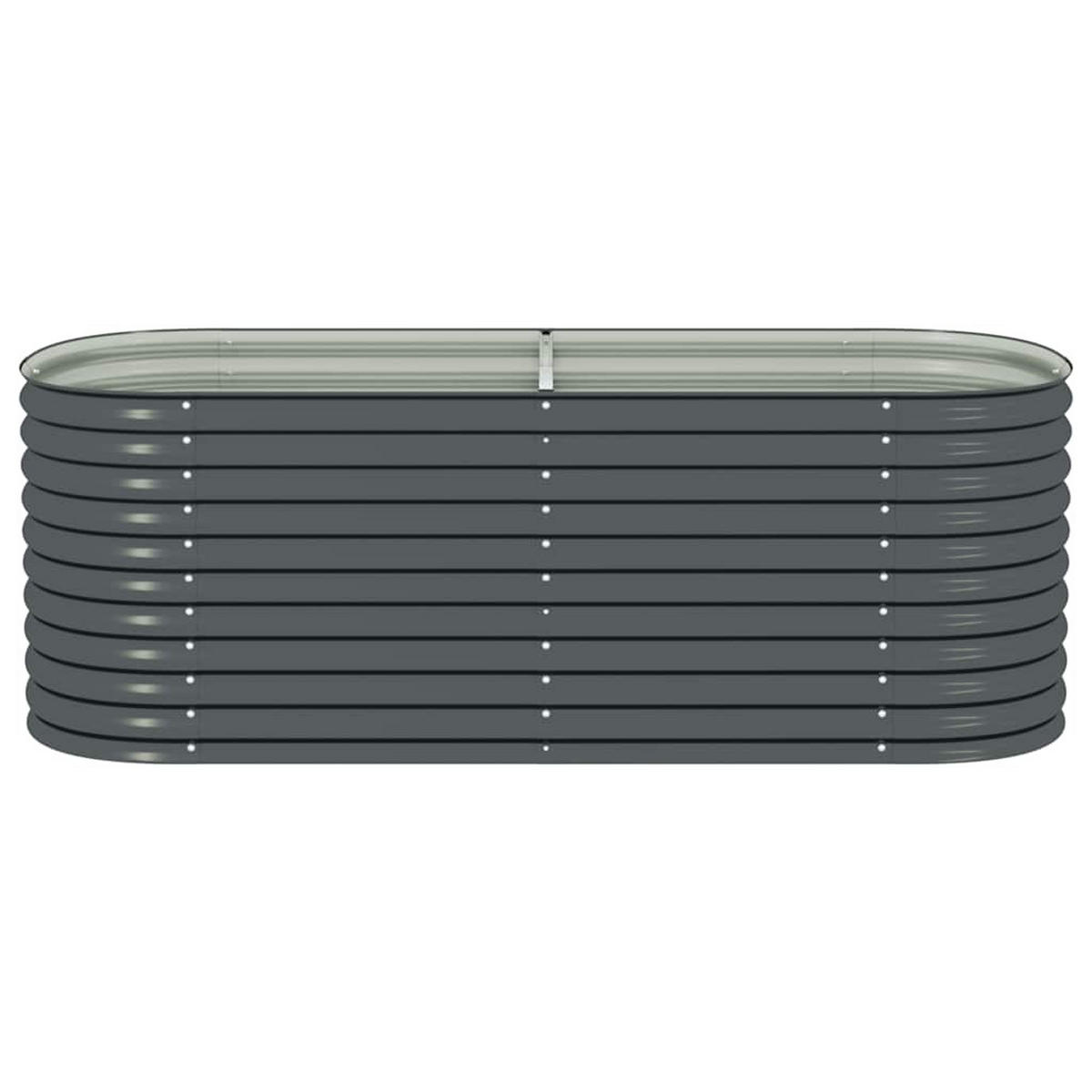 RUNDES Hochbeet für Garten BLUMO | Verzinkter Stahl | 240x80x81cm, Grau - Grau, Metall (240/81/80cm) - DELUKE