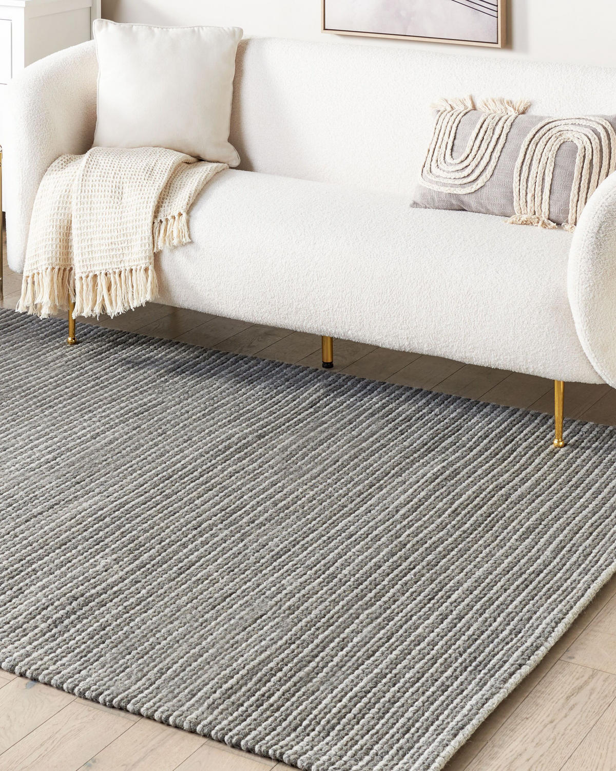 KURZFLOR-TEPPICH Kilis 230/160 cm - Grau, Textil (160/230cm) - Beliani
