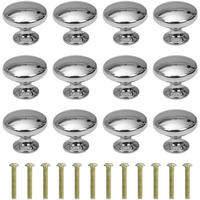 SCHRANKKNOPF 12er-Set 30 mm - Silberfarben, Metall (2.8/2.5/2.8cm)
