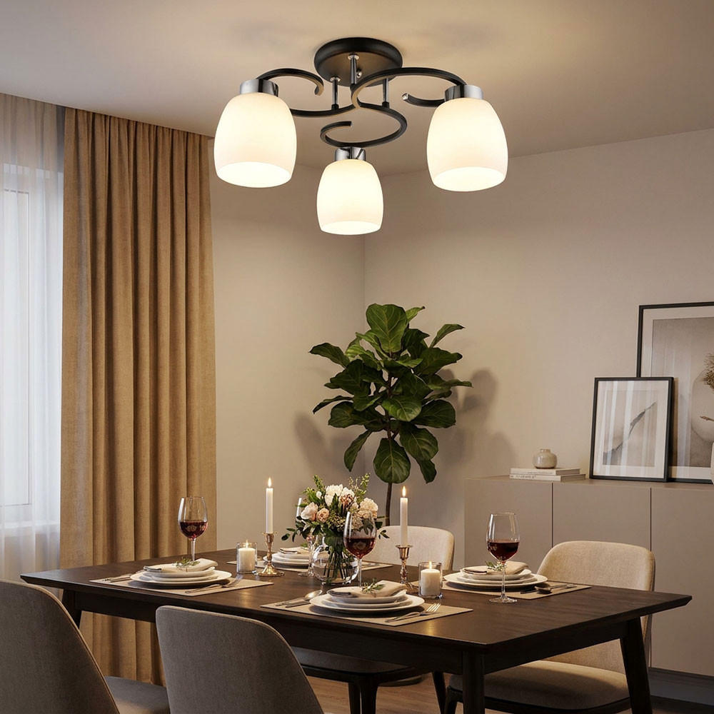 Globo Lighting Deckenleuchte Schwarz 48x25x48 cm
