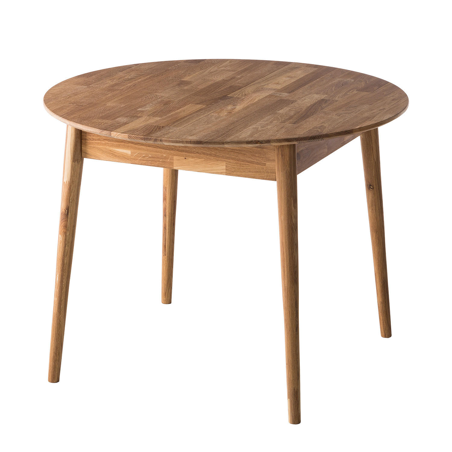 ESSTISCH mit Ausziehfunktion - Eiche massiv - Eichefarben, Holz (100/100/75cm) - home24