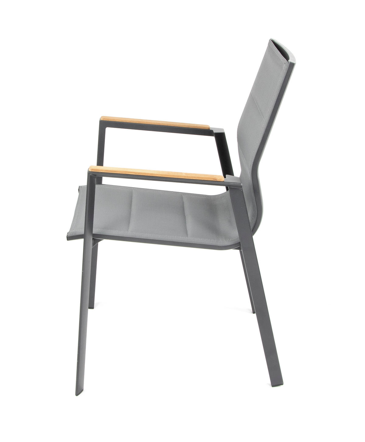 GARTENSTUHL Melbourne 2er-Set Anthrazit Aluminium stapelbar feste Rückenlehne - Grau, Kunststoff (80/175/120cm) - Green Spirit