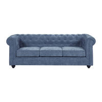 SOFA ohne Schlafmöglichkeit - 3 Personen - Stoff - Blau - - Blau, Textil (205/72/88cm) - Vente-Unique