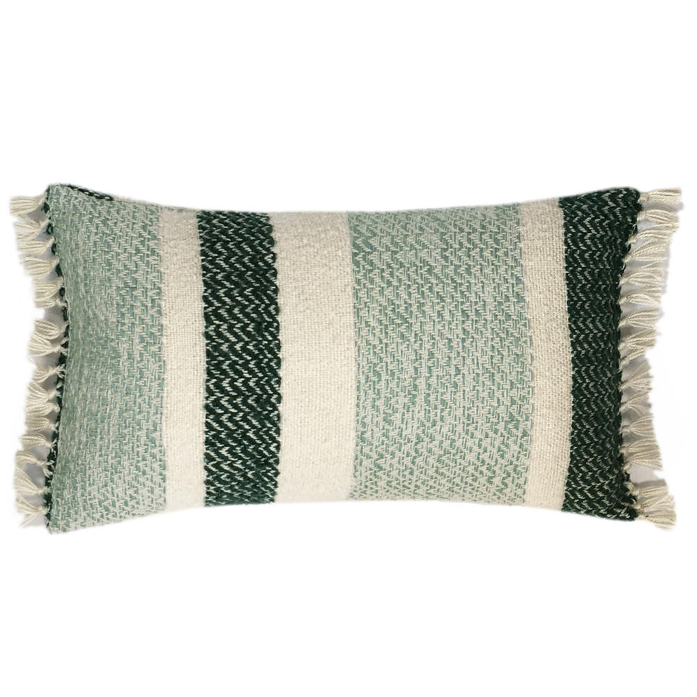 DEKOKISSEN Berber körniges grün 35x60 - Weiß/Grün, Textil (60/35/12cm) - Malagoon
