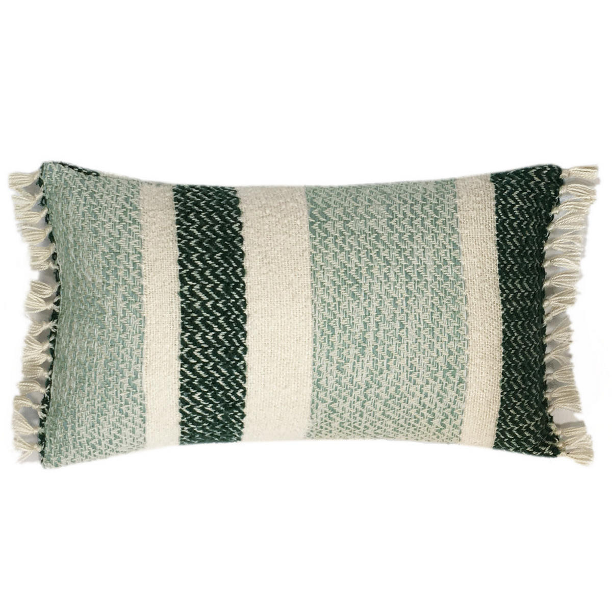 DEKOKISSEN Berber körniges grün 35x60 - Weiß/Grün, Textil (60/35/12cm) - Malagoon
