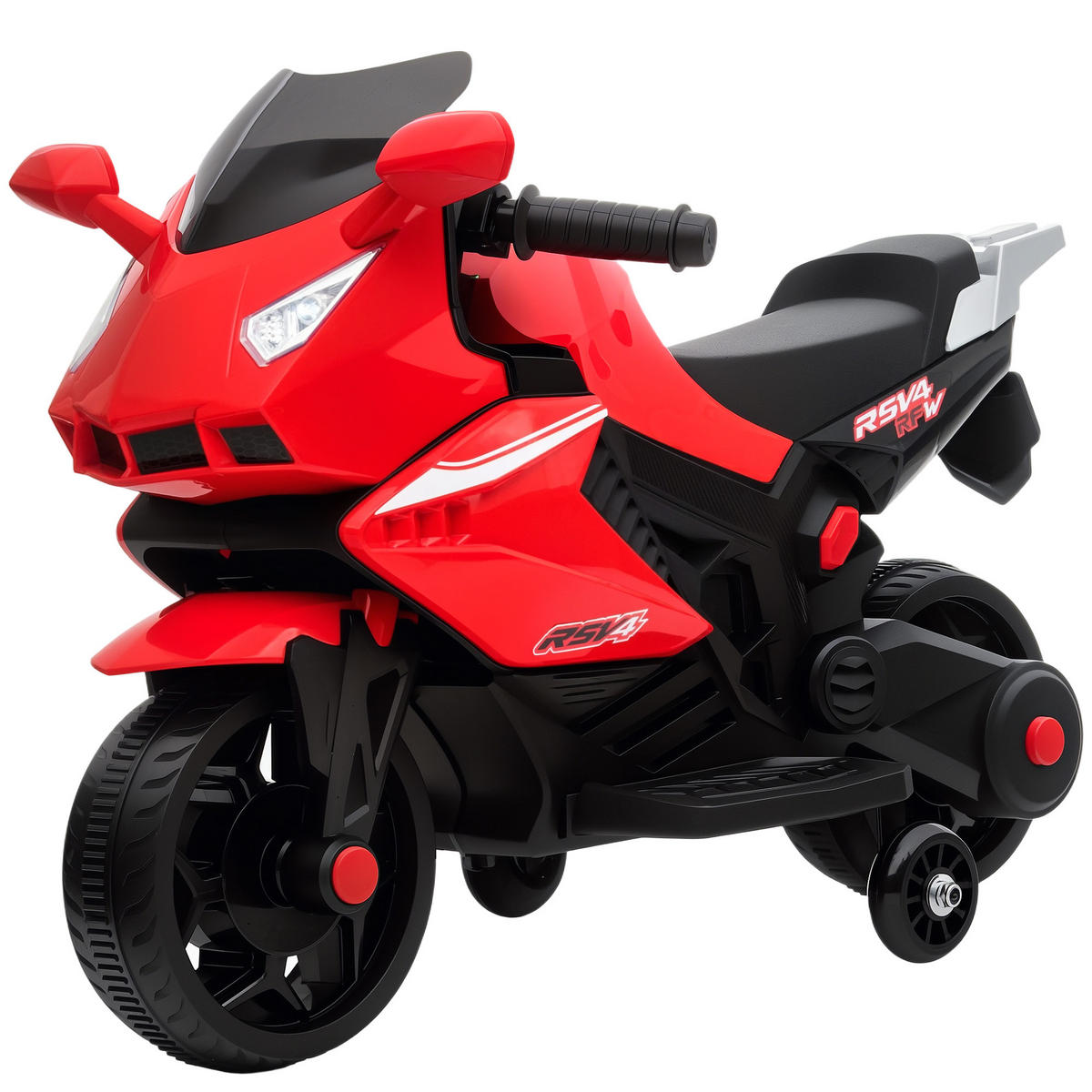 ELEKTRO-MOTORRAD DE-06224 mit Hupe, Scheinwerfer und Musik Rot - Rot, Kunststoff/Metall (75/36/49cm) - ComfortXL