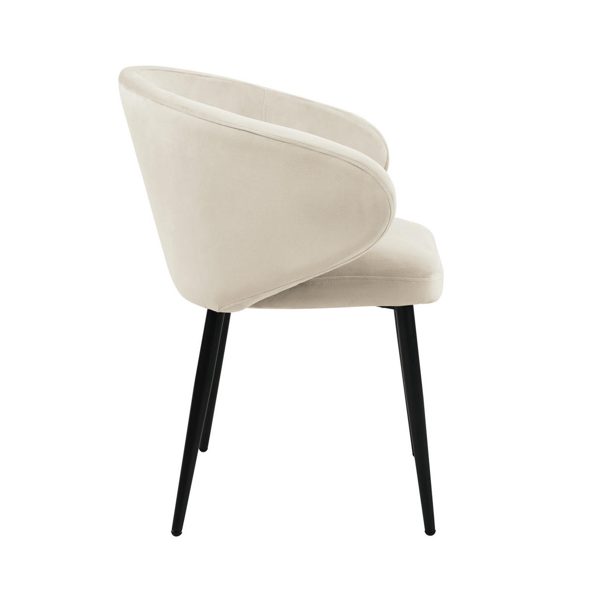 ESSZIMMERSTÜHLE AUDREY (2er Set) - Creme/Schwarz, Textil/Metall (57/77/56cm) - SVITA