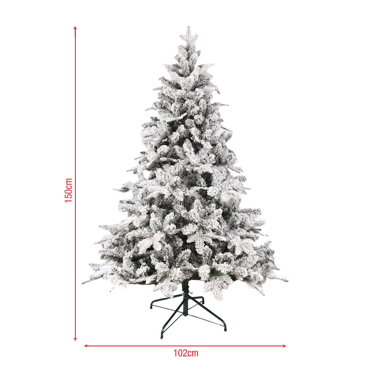 SCHNEEBAUM Weiß 102/102/150 cm - Weiß, Kunststoff (150cm) - Mobili Rebecca