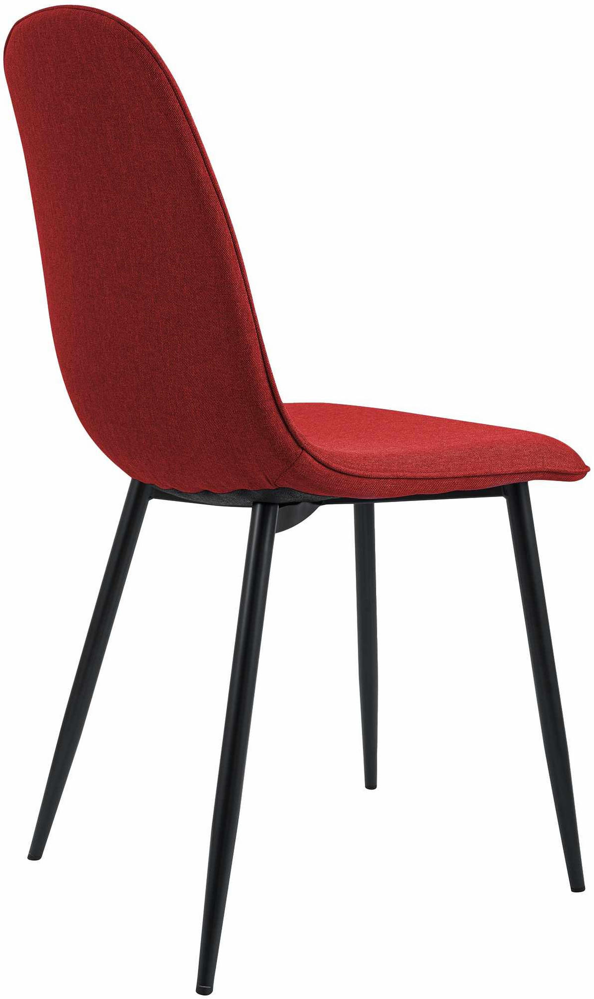 ESSZIMMERSTUHL 4er Set Stoff Rot - Rot/Schwarz, Textil/Metall (45/88/54cm) - CLP