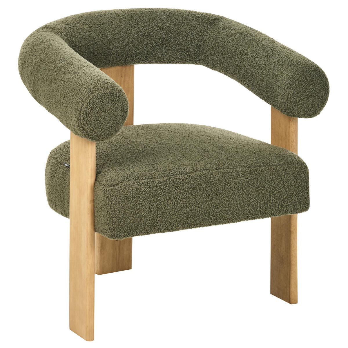 ÜLŐGARNITÚRA Buklé Zöld/Világosbarna Ilbro - olívazöld/barna, textil (138/76/68cm) - Beliani