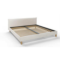 POLSTERBETT Arles 200/200 cm Boucle Stoff - Hellbraun/Weiß, Holz/Textil (200/200cm) - S-Style Möbel